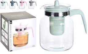 THEEPOT GLAS 1.5L 4 ASSORTI KLEUR ()